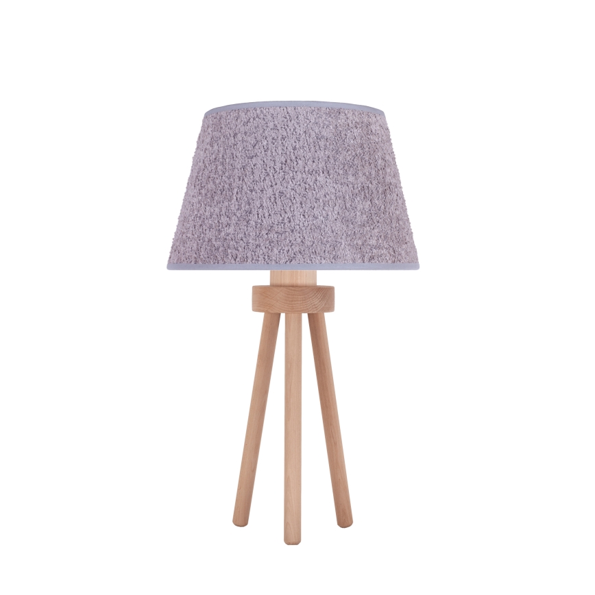 Duolla - Stona lampa BOUCLE 1xE27/15W/230V Ø 28 cm siva/drvo