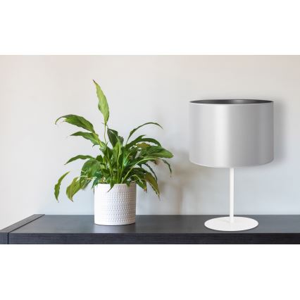 Duolla - Stona lampa CANNES 1xE14/15W/230V prečnik 20 cm srebrna/bela