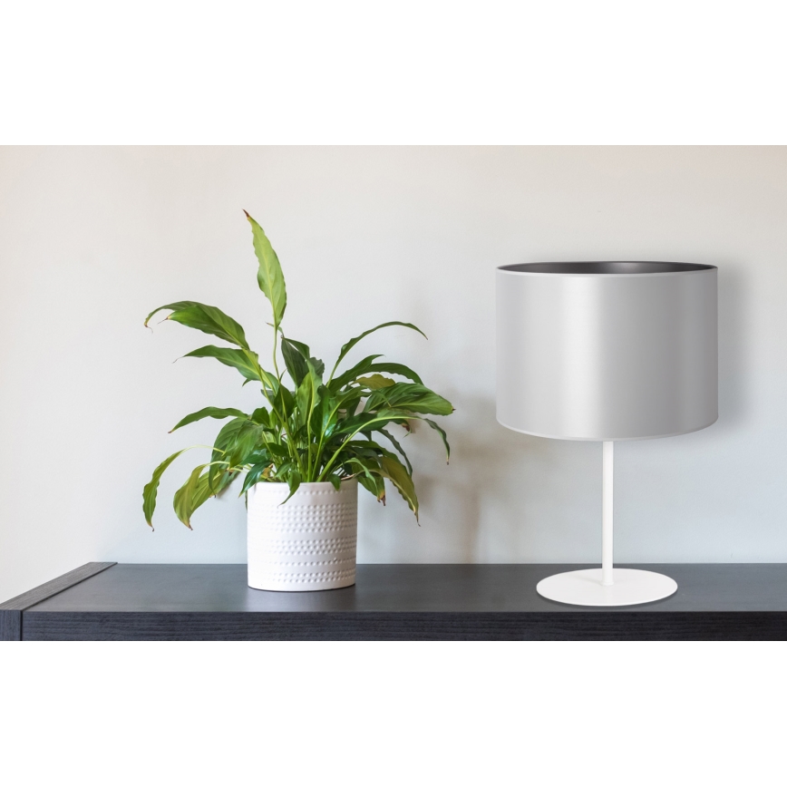 Duolla - Stona lampa CANNES 1xE14/15W/230V prečnik 20 cm srebrna/bela