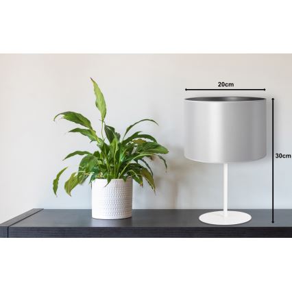Duolla - Stona lampa CANNES 1xE14/15W/230V prečnik 20 cm srebrna/bela