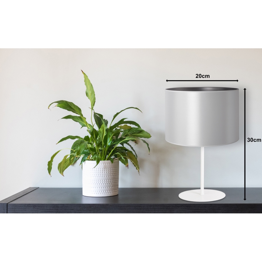 Duolla - Stona lampa CANNES 1xE14/15W/230V prečnik 20 cm srebrna/bela