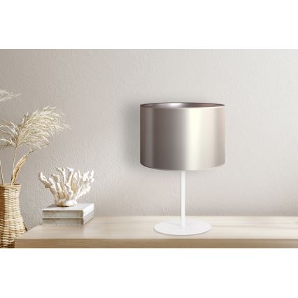 Duolla - Stona lampa CANNES 1xE14/15W/230V prečnik 20 cm srebrna/bela