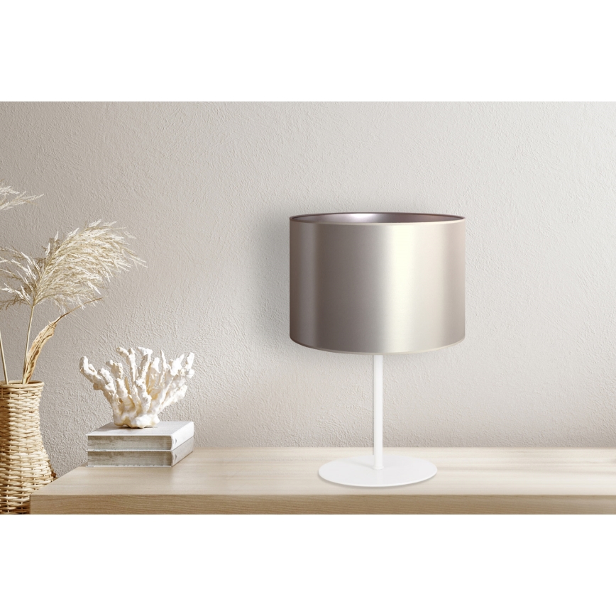 Duolla - Stona lampa CANNES 1xE14/15W/230V prečnik 20 cm srebrna/bela