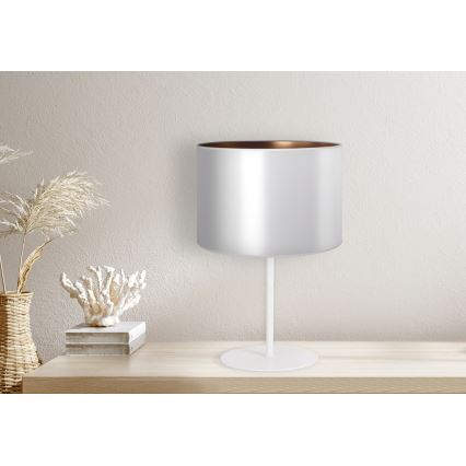 Duolla - Stona lampa CANNES 1xE14/15W/230V, prečnika 20 cm, srebrna/bakarna/bela