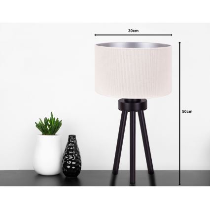 Duolla - Stona lampa LYON 1xE27/15W/230V Ø 30 cm krem