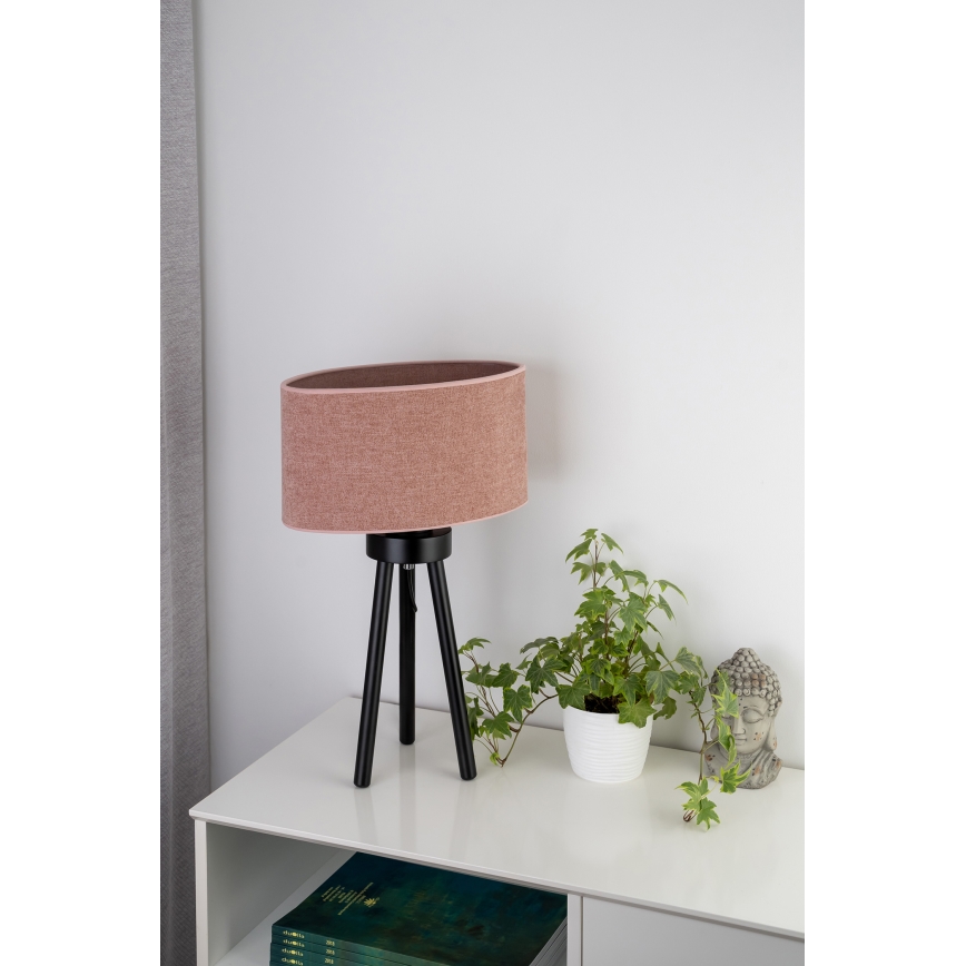 Duolla - Stona lampa OVAL 1xE27/15W/230V, prečnik 30 cm, ružičasta