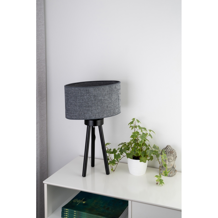 Duolla - Stona lampa OVAL 1xE27/15W/230V prečnik 30 cm siva