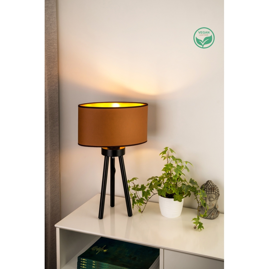 Duolla - Stona lampa OVAL VEGAN 1xE27/15W/230V prečnik 30 cm braon