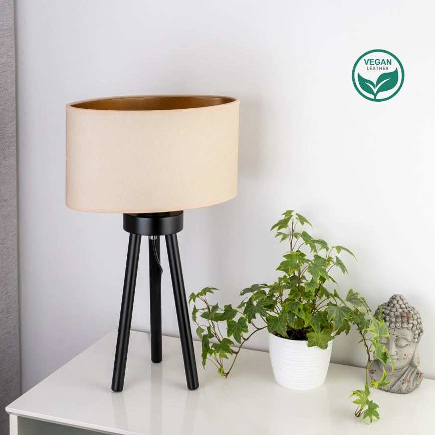 Duolla - Stona lampa OVAL VEGAN 1xE27/15W/230V prečnik 30 cm krem boja