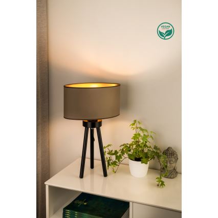 Duolla - Stona lampa OVAL VEGAN 1xE27/15W/230V prečnika 30 cm bež