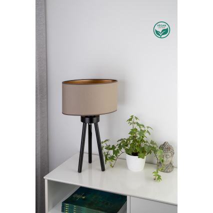 Duolla - Stona lampa OVAL VEGAN 1xE27/15W/230V prečnika 30 cm bež