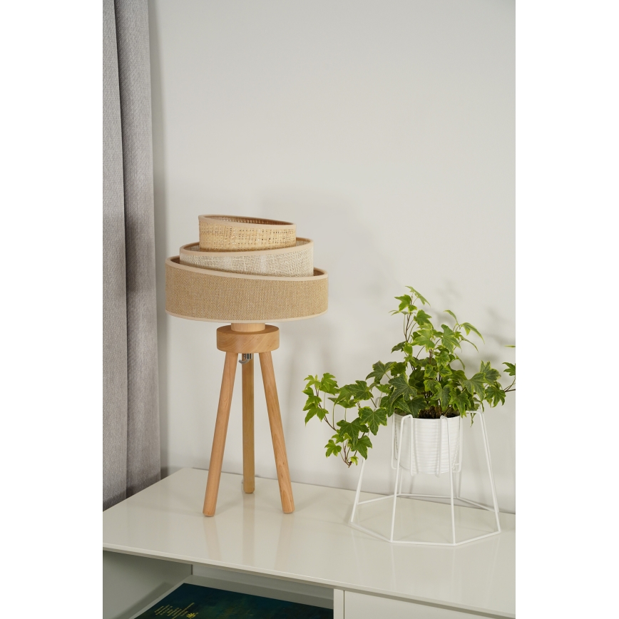 Duolla - Stona lampa YUTE TRIO 1xE27/15W/230V prečnik 25 cm braon/siva/bež