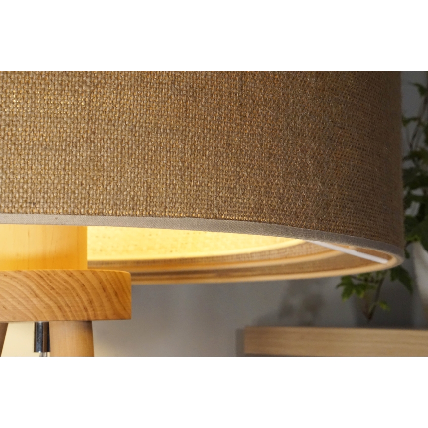 Duolla - Stona lampa YUTE TRIO 1xE27/15W/230V prečnik 25 cm braon/siva/bež