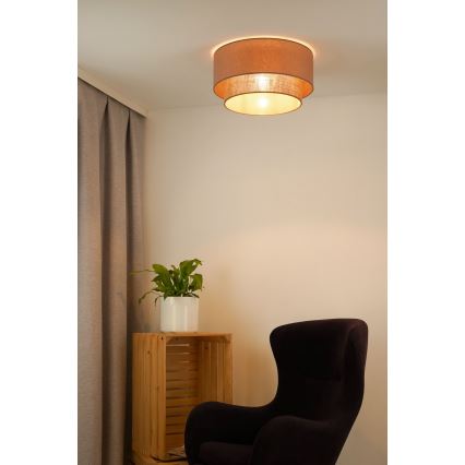 Duolla - Stropna svetiljka BOHO 1xE27/15W/230V prečnik 45 cm bež/braon