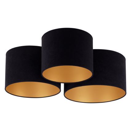 Duolla - Stropna svetiljka ROLLER TRIO 3xE27/60W/230V crna/zlatna