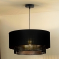 Duolla - Viseći luster na sajli BOHO RATTAN 1xE27/15W/230V, prečnik 45 cm, crna