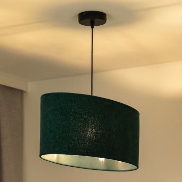 Duolla - Viseći luster na sajli OVAL 1xE27/15W/230V zelena