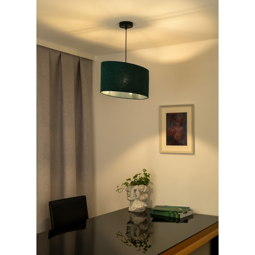 Duolla - Viseći luster na sajli OVAL 1xE27/15W/230V zelena