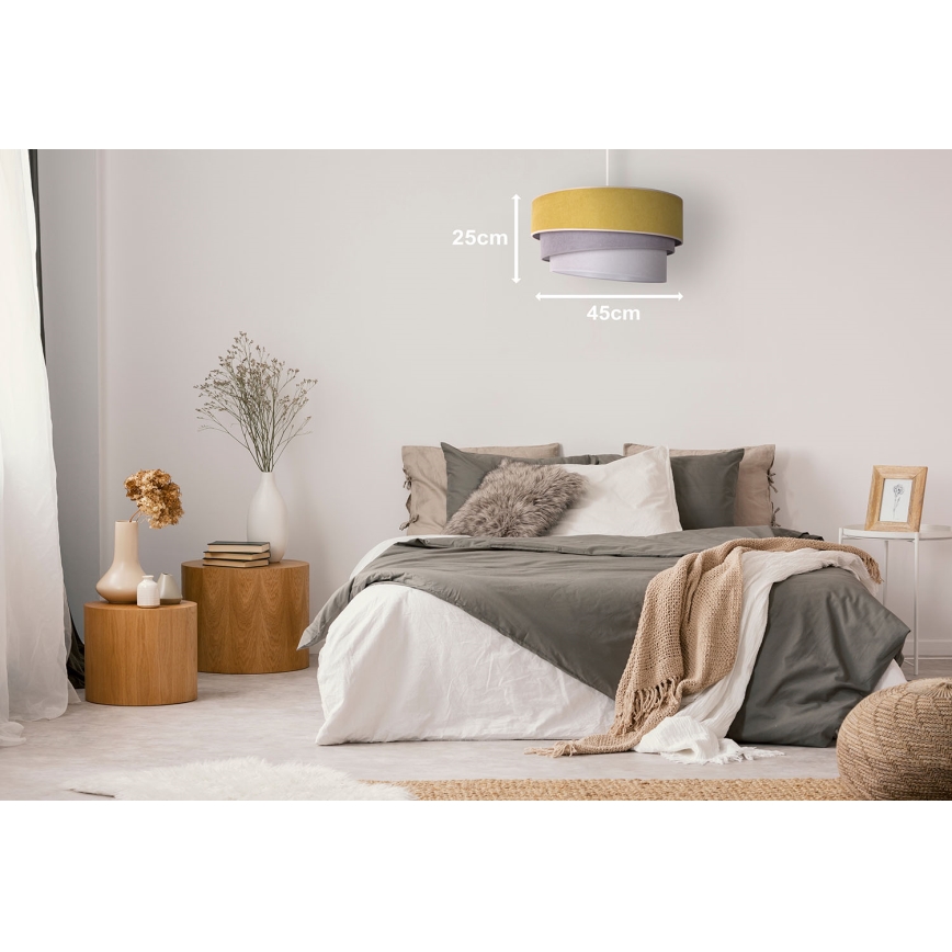 Duolla - Viseći luster na sajli TRIO 1xE27/15W/230V prečnik 45 cm žuta/siva/bela