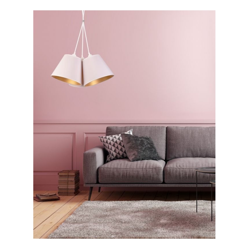 Duolla - Viseći luster na sajli TWIGGY 3xE27/40W/230V prečnika 60 cm, beo