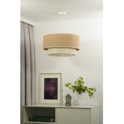 Duolla - Visilica na kanapu YUTE BOHO 1xE27/15W/230V, prečnik 45 cm, braon/krem