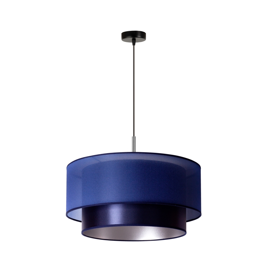 Duolla - Visilica na sajli NANTES 1xE27/15W/230V prečnik 45 cm plava/srebrna