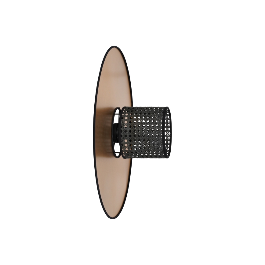 Duolla - Zidna svetiljka TOKYO RATTAN 1xE27/15W/230V prečnik 50 cm zlatna/crna