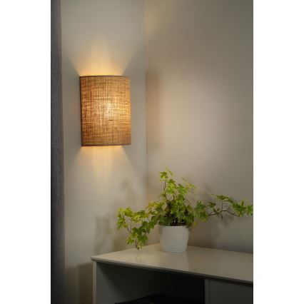 Duolla - Zidna svetiljka YUTE 1xE27/15W/230V, prečnika 20 cm, braon