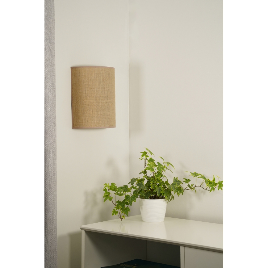 Duolla - Zidna svetiljka YUTE 1xE27/15W/230V, prečnika 20 cm, braon