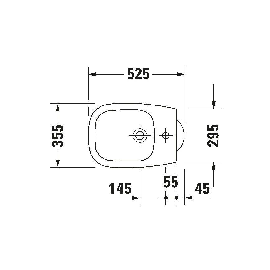 Duravit 22371000002 - Stojeći bide D-CODE 35,5x52,5 cm keramika/sjajna bela