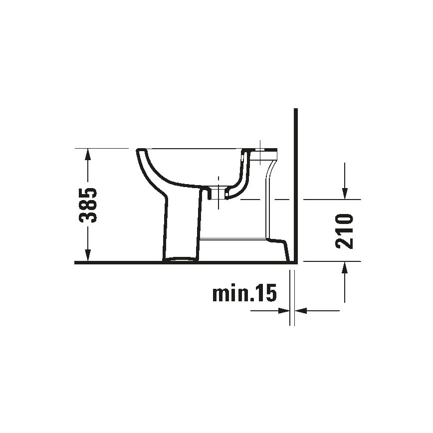 Duravit 22371000002 - Stojeći bide D-CODE 35,5x52,5 cm keramika/sjajna bela