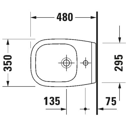 Duravit 22371500002 - Viseći bide D-CODE keramika/sjajna bela