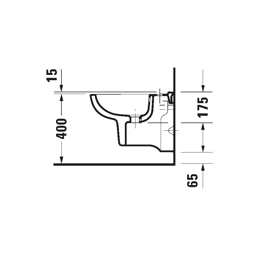Duravit 22371500002 - Viseći bide D-CODE keramika/sjajna bela