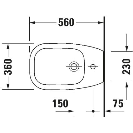 Duravit 22411000002 - Stojeći bide D-CODE 35,5x52,5 cm keramika/sjajna bela