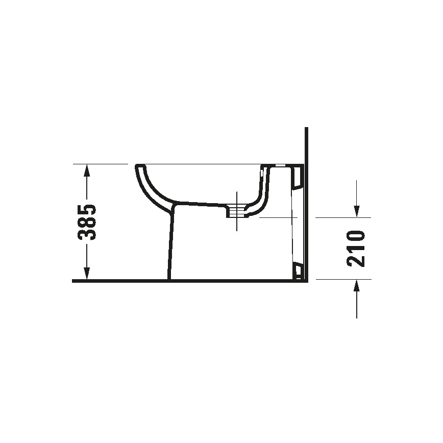 Duravit 22411000002 - Stojeći bide D-CODE 35,5x52,5 cm keramika/sjajna bela