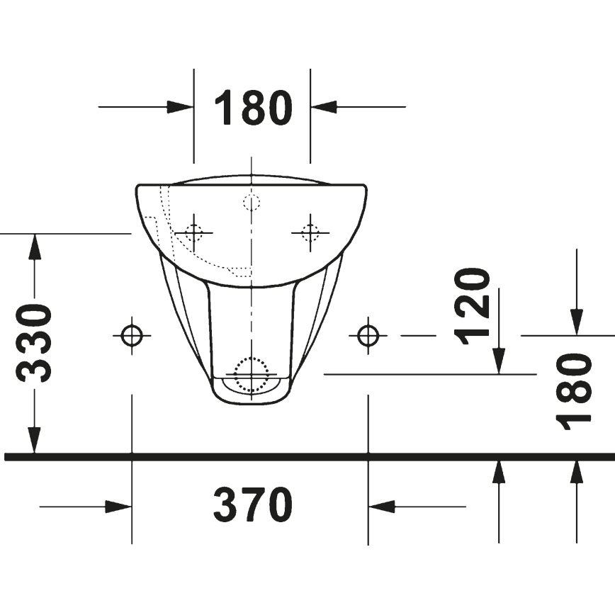 Duravit 22571500002 - Viseći bide D-CODE keramika/sjajna bela