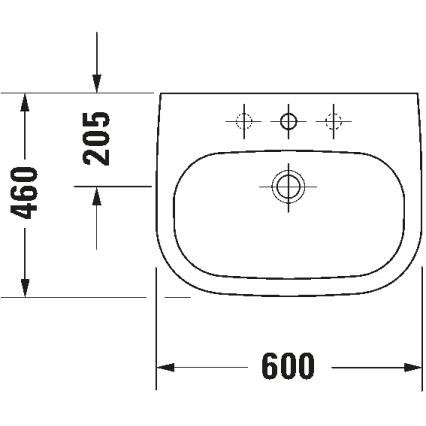 Duravit 23106000002 - Viseći umivaonik D-CODE 60x46 cm keramika/visoko sjajna bela
