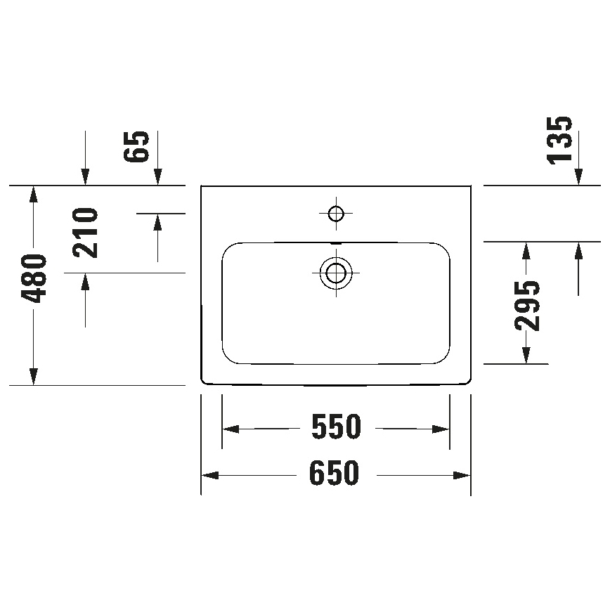 Duravit 23996500002 - Viseći umivaonik D-CODE 65x48 cm keramika/sjajna bela