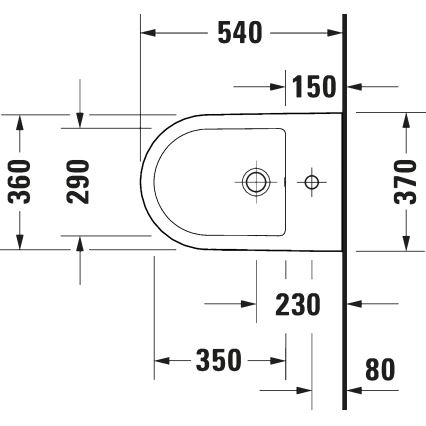 Duravit 27271500002 - Viseći bide D-CODE keramika/sjajna bela