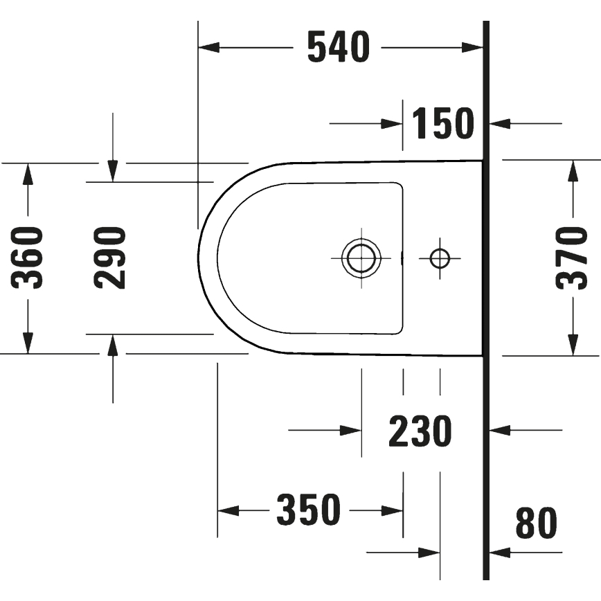 Duravit 27271500002 - Viseći bide D-CODE keramika/sjajna bela