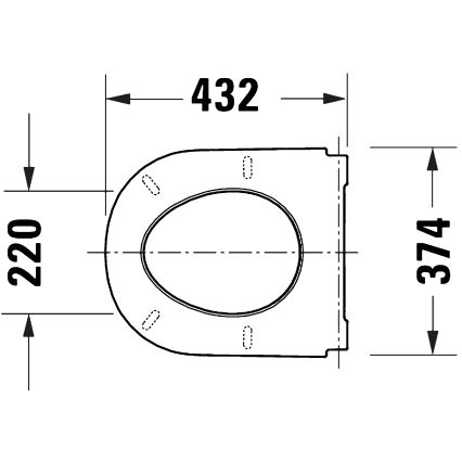 Duravit 28210000 - Toaletno sedište D-CODE 37,4x43,3 cm belo