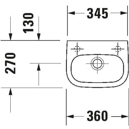Duravit 7053600082 - Zidni umivaonik D-CODE 36x27 cm keramika/sjajna bela