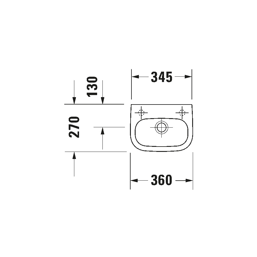 Duravit 7053600082 - Zidni umivaonik D-CODE 36x27 cm keramika/sjajna bela