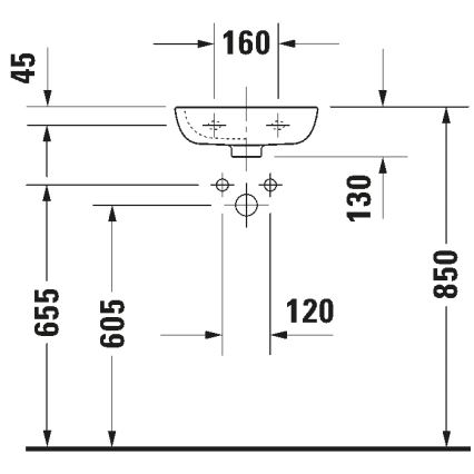 Duravit 7053600082 - Zidni umivaonik D-CODE 36x27 cm keramika/sjajna bela