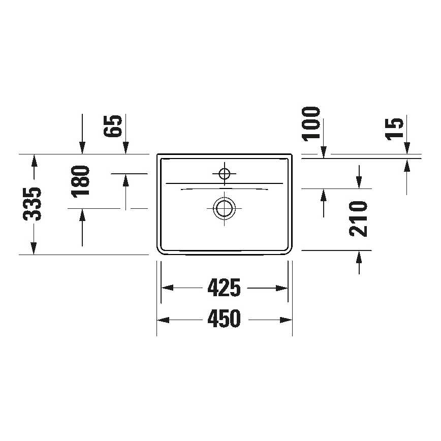 Duravit 738450041 - Viseći umivaonik D-NEO 45x33,5 cm keramika/sjajna bela