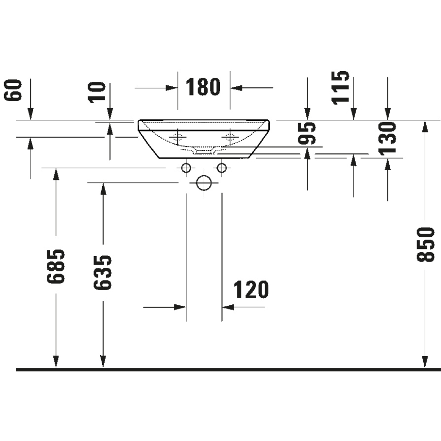 Duravit 738450041 - Viseći umivaonik D-NEO 45x33,5 cm keramika/sjajna bela