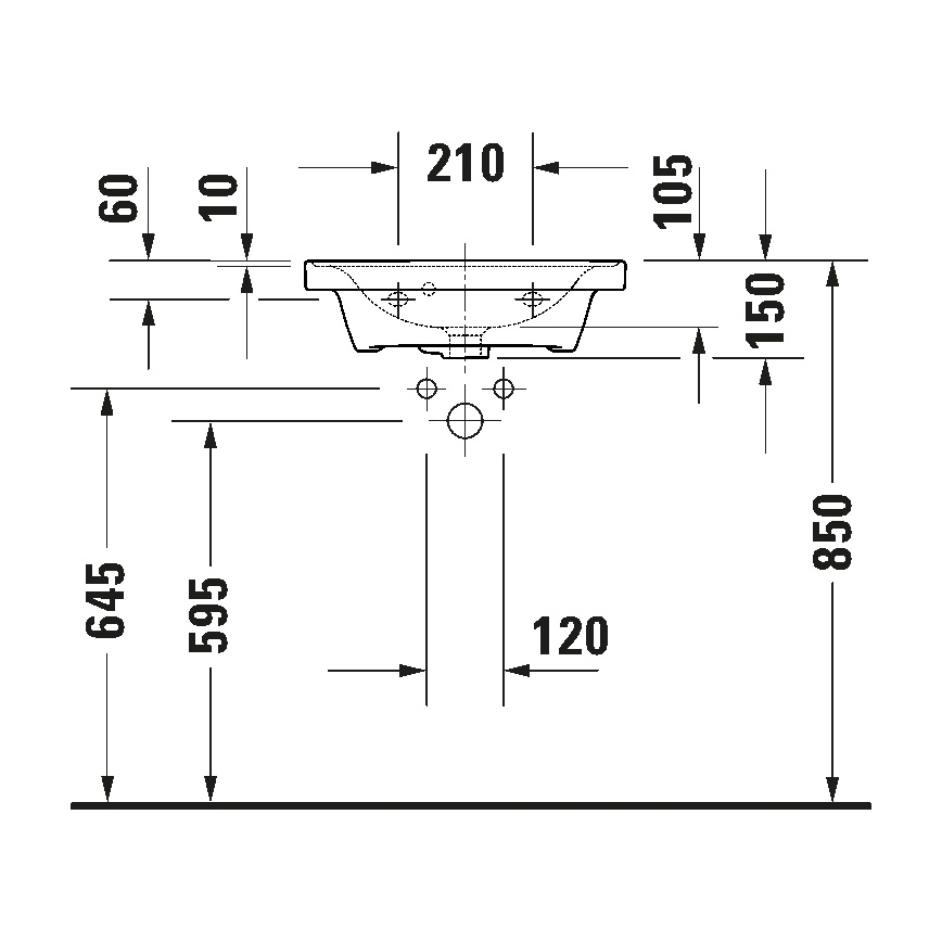 Duravit 742500000 - Zidni umivaonik D-NEO 50x40 cm keramika/sjajna bela