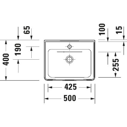 Duravit 742500060 - Viseći umivaonik D-NEO 50x40 cm keramika/sjajna bela