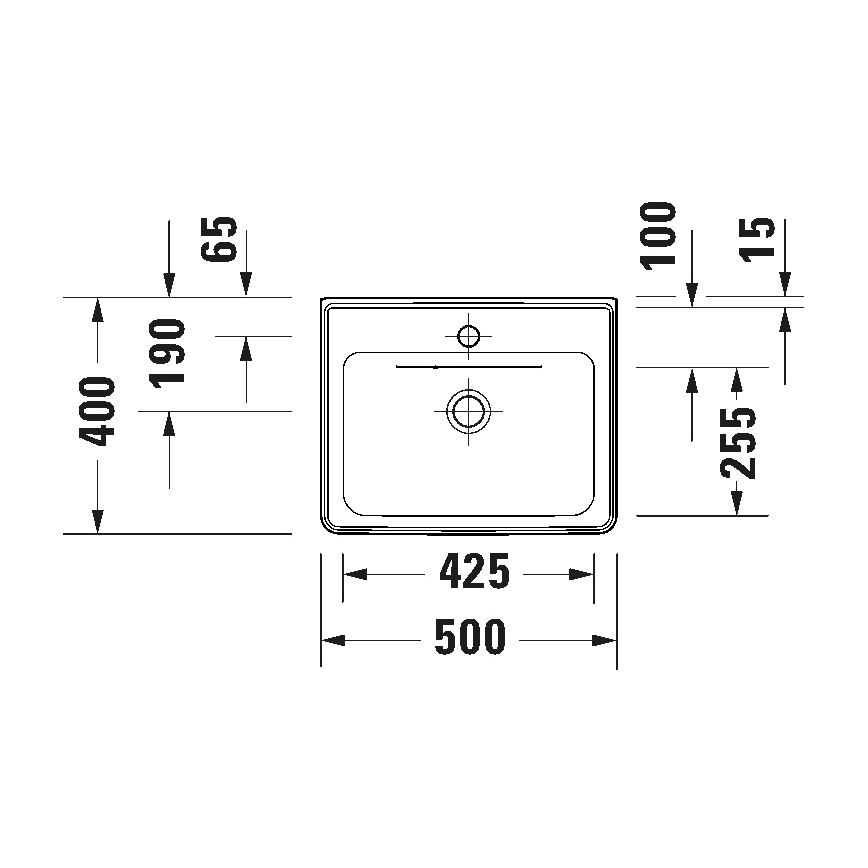 Duravit 742500060 - Viseći umivaonik D-NEO 50x40 cm keramika/sjajna bela