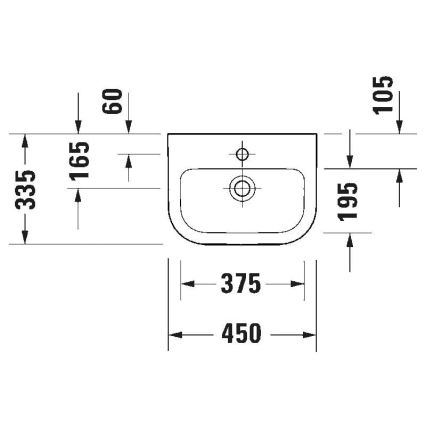 Duravit 7484500002 - Zidni umivaonik D-CODE 45x33,5 cm keramika/sjajna bela